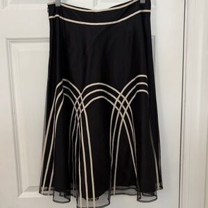 LOFT Black Skirt with Cream Accents